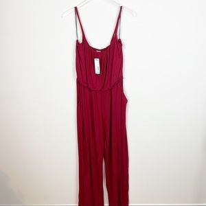 NWOT Stitch Fix KAILEIGH Knit Burgundy Jumpsuit size M